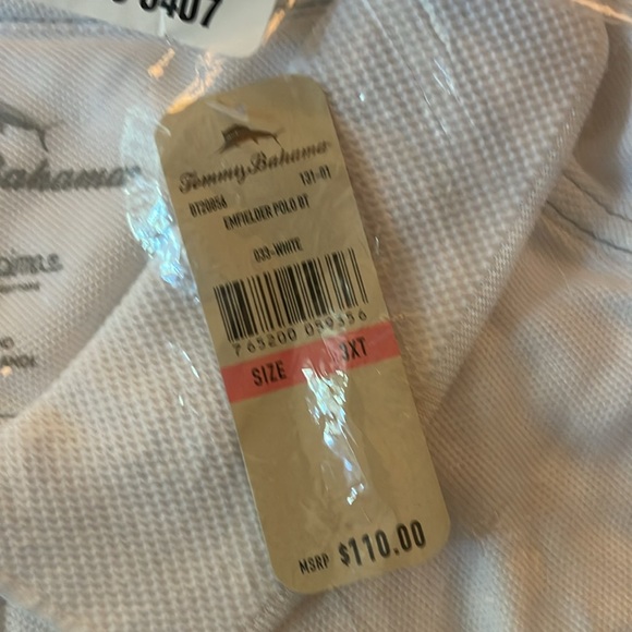 Tommy Bahama Emfielder Supima White Polo Shirt Size 3XT - Picture 4 of 4